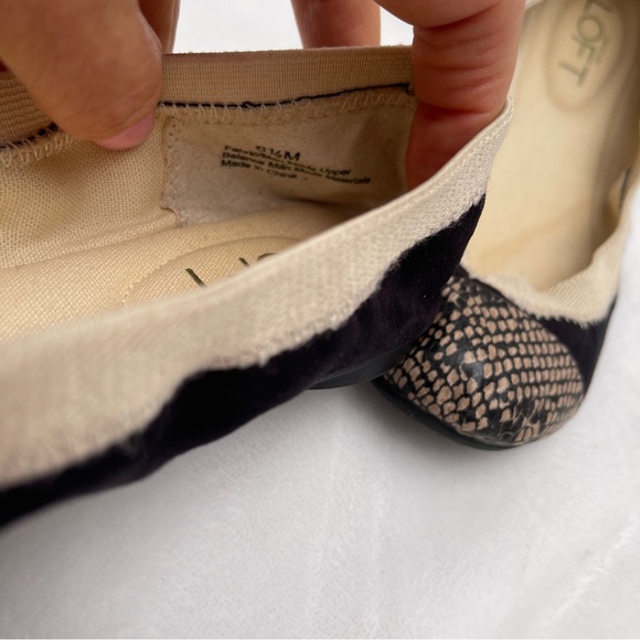 Ann Taylor Loft Suede Snake Skin Print Ballerina Flats Wendy 6,5 - Picture 7 of 7